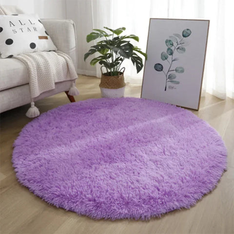 Exklusive Auswahl von Navak Carpet. Niedlicher, rutschfester, runder, weicher Shaggy-Teppich. Moderne, runde Teppiche für Kinderzimmer. Flauschige, Shaggy-Rundteppiche für Babyzimmer.