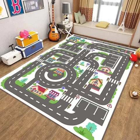Navak Teppich, Parkplatz, Kinder-Krabbelteppiche für Wohnzimmer, Dekoration, Kinderzimmer, Heimdekoration, Sofa-Teppich, rutschfester Teppich, Bodenmatte