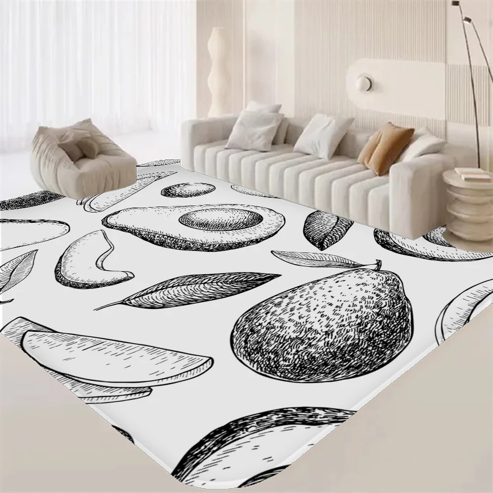 Navak Carpet Avocado Room Mats Retro Multiple Choice Living Room Kitchen Rug Non-Slip Welcome Rug