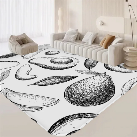 Navak Carpet Avocado Room Mats Retro Multiple Choice Living Room Kitchen Rug Non-Slip Welcome Rug