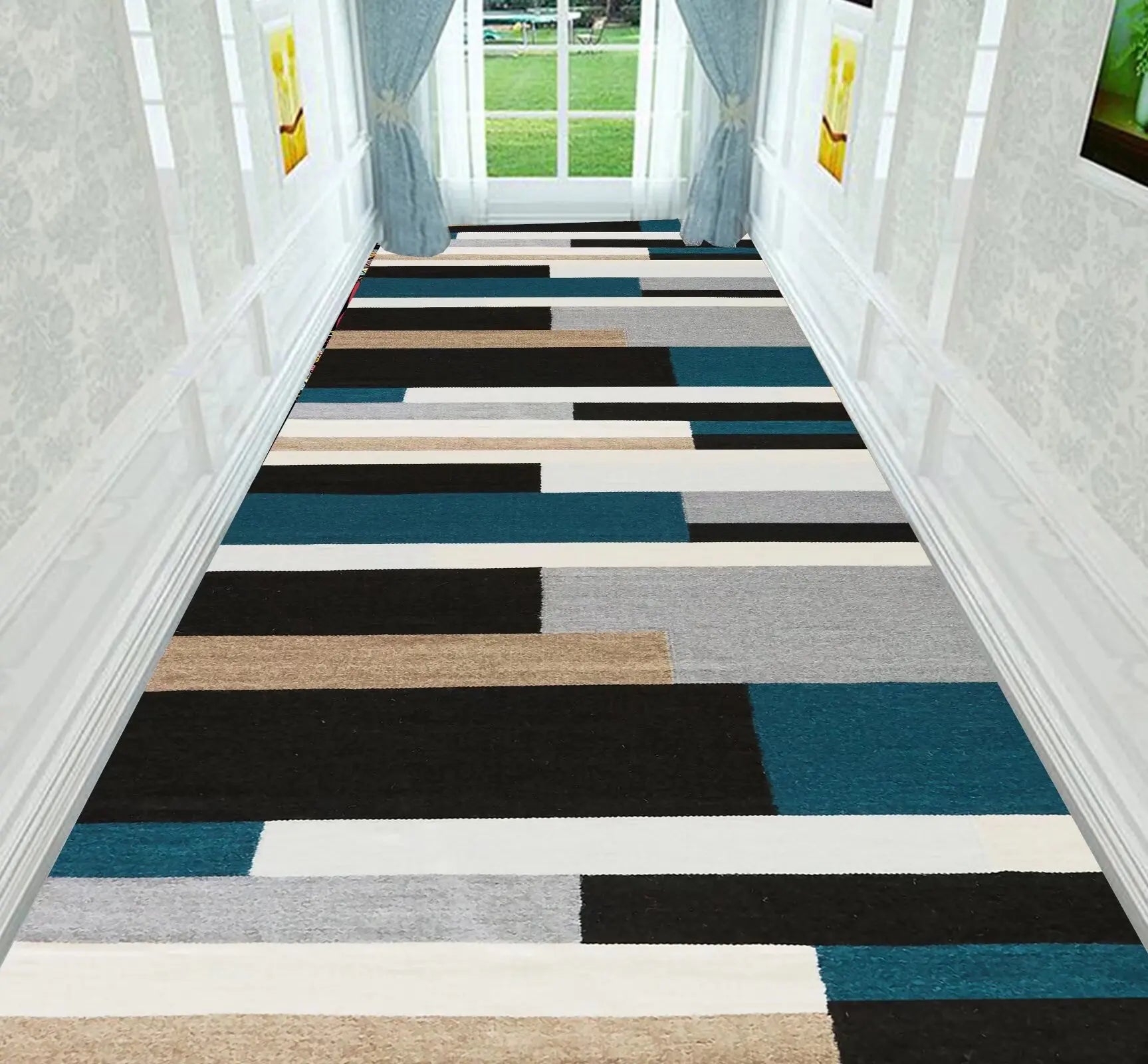 Navak Teppich Nordische Moderne Villa Langer Korridor Teppichläufer Flur Durchgang Haus Große Teppiche Treppe Bequeme Langlebige Waschbare Bodenmatte
