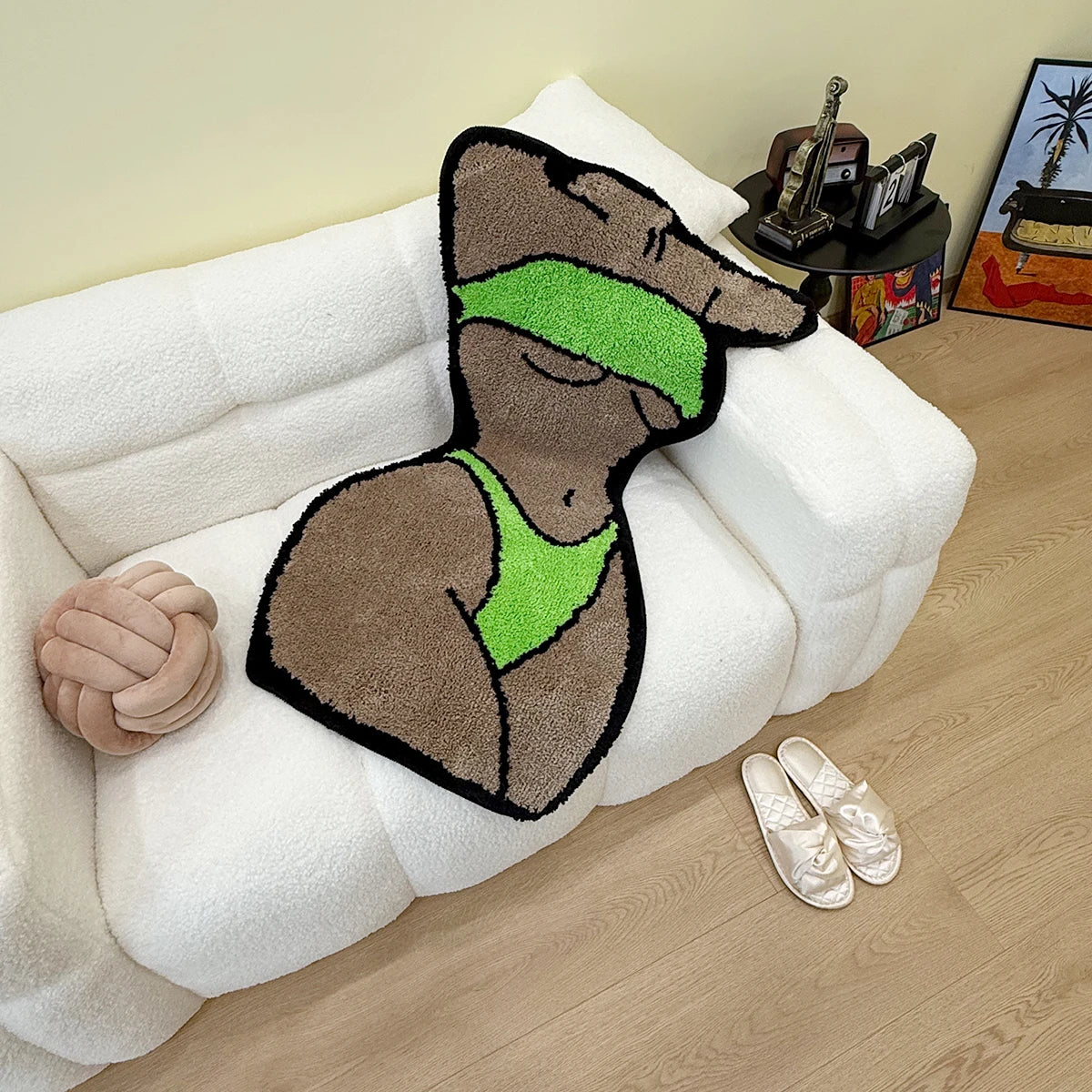 Navak Carpet Sexy Bikini Tufting Rug Bathroom Mat Soft Body Chic Carpet Bedroom Rug Living Area Floor Pad Doormat Aesthetic Home Room Decor