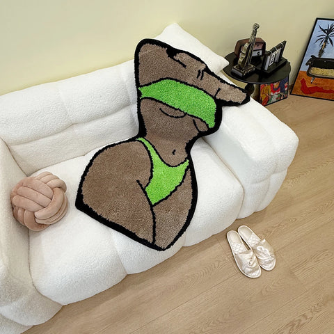 Navak Carpet Sexy Bikini Tufting Rug Bathroom Mat Soft Body Chic Carpet Bedroom Rug Living Area Floor Pad Doormat Aesthetic Home Room Decor