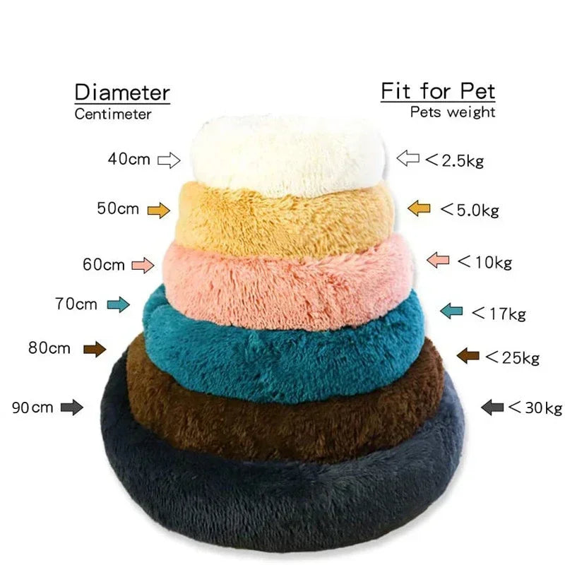 Navak Carpet 40–90 cm, rundes Haustierbett für große Hunde, superweiches Katzenbett, langes Plüsch-Hundehaus für mittelgroße Hunde, warmes Winterschlafbett