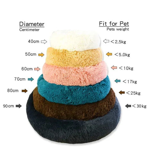 Navak Carpet 40–90 cm, rundes Haustierbett für große Hunde, superweiches Katzenbett, langes Plüsch-Hundehaus für mittelgroße Hunde, warmes Winterschlafbett