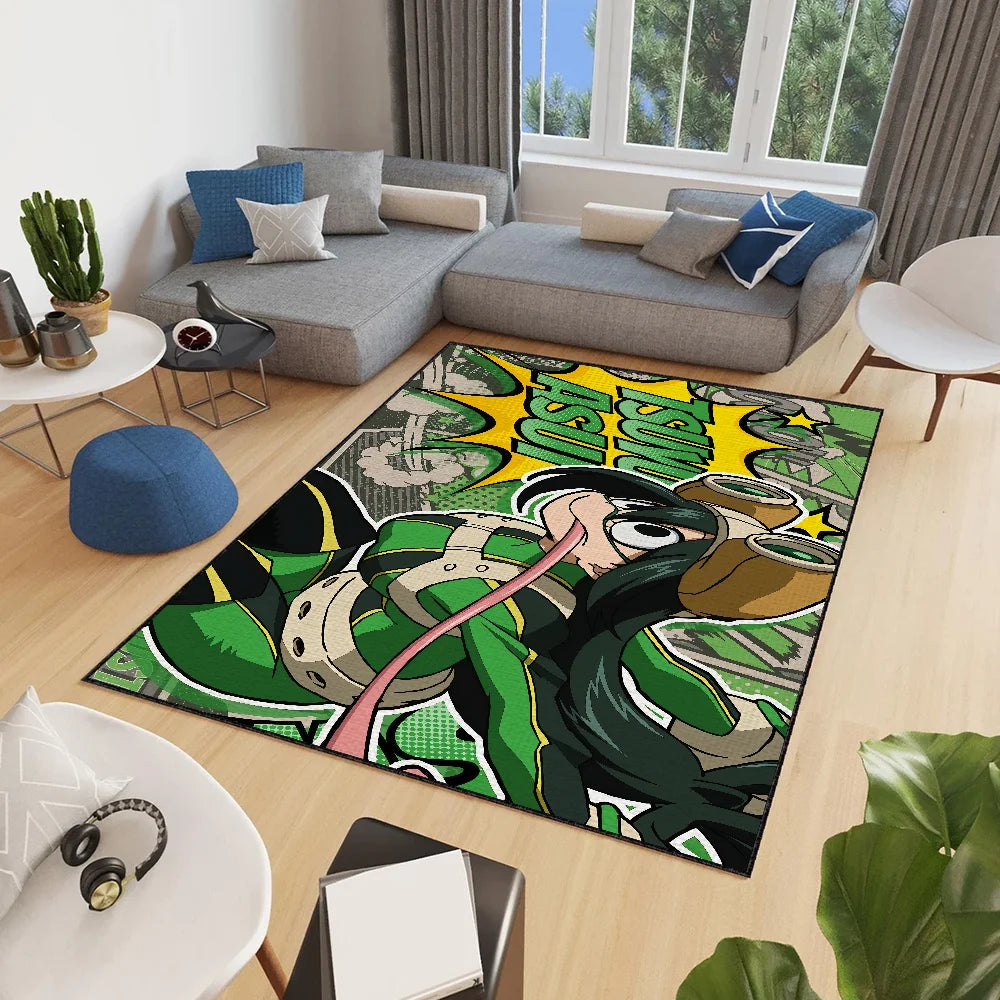 Navak Teppich Anime My h-Hero Academia Tsuyu Asui kleiner Teppich Teppich Wohnkultur Schlafzimmer Hogar Matte Flur Balkon Eingang Fußmatte Dekoration