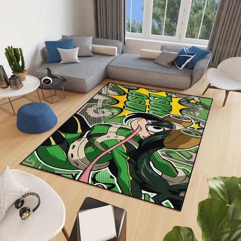 Navak Teppich Anime My h-Hero Academia Tsuyu Asui kleiner Teppich Teppich Wohnkultur Schlafzimmer Hogar Matte Flur Balkon Eingang Fußmatte Dekoration