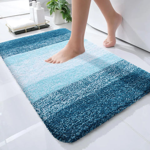 Navak Carpet Kitinjoy Badezimmerteppich, extra weich, saugfähig, Mikrofaser, rutschfest, Plüsch, zottelig, maschinenwaschbar, Badezimmerteppich