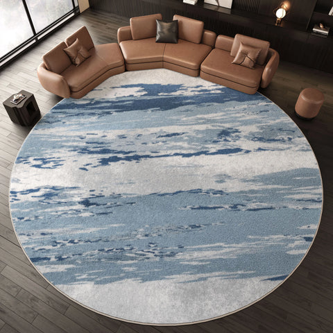 Navak Carpet Nordic Style Living Room Decoration Round Carpet Light Luxury Rugs for Bedroom Thicken Plush Floor Mat Fluffy Soft Cloakroom Rug