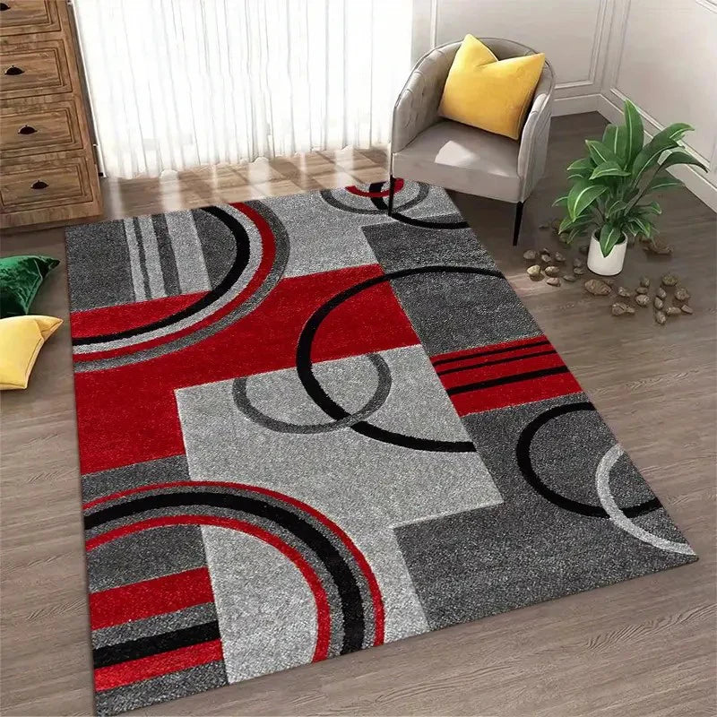 Navak Teppich, nordischer Stil, abstrakter geometrischer Teppich, rutschfester, waschbarer Teppich für Wohnzimmer, Schlafzimmer und Heimdekoration, Bodenmatte