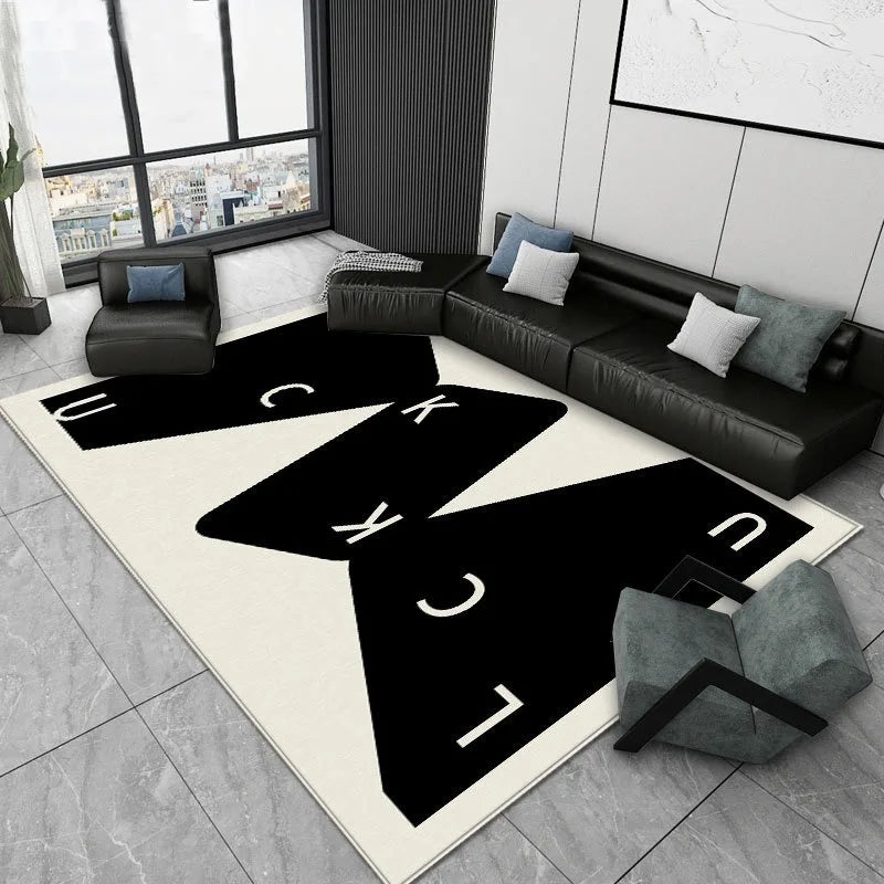 Navak Teppich, einfacher abstrakter Kunststil, Teppich für Wohnzimmer, Sofa, Schlafzimmer, Arbeitszimmer, Küche, Eingangstürmatte, rutschfest, Cartoon-Retro-Heimdekor-Teppich