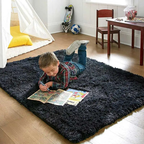 Navak Teppich, grauer Teppich für Wohnzimmer, Plüschteppich, Schlafzimmerboden, flauschige Matten, rutschfeste Heimdekor-Teppiche, weiche Samtteppiche, Kinderzimmerdecke