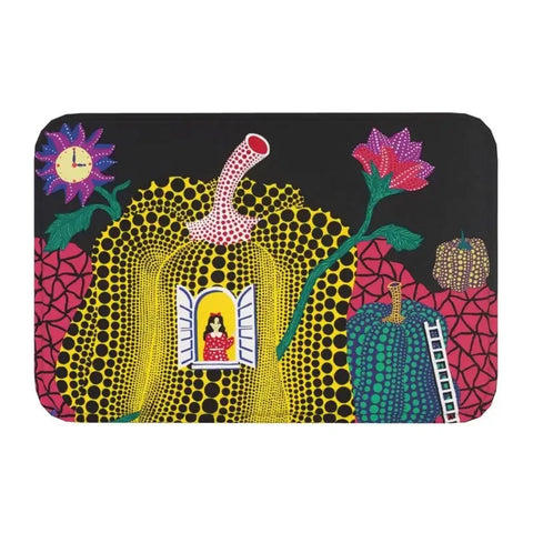 Navak Carpet Custom Yayoi Kusama Abstrakte Malerei Fußmatte Rutschfeste Eingangsbereich Badezimmer Küche Tür Bodenmatte Garage Teppich Fußpolster
