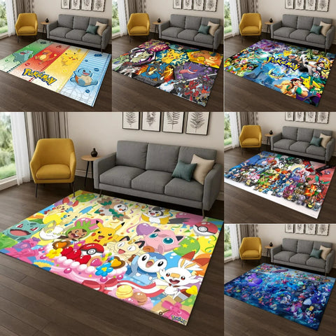 Navak Carpet Daily Picks Pokemon Abenteuerteppich, verspielter Spiel-Thementeppich, Männerhöhle, Spielzimmer, Schlafzimmer, Nachttisch, Wohnzimmer, Sofa, weiche Bodenmatte, Design