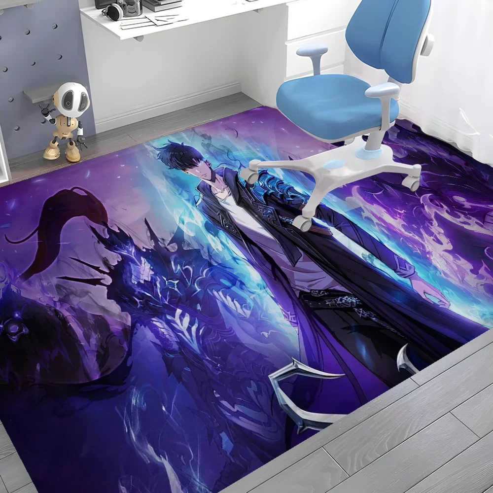 Navak Carpet Anime Solo L-Leveling Gaming-Fußmatte für den Eingangsbereich, waschbar, rutschfest, für Wohnzimmer, Sofa, Stühle, Bereichsmatte, Küche, Willkommens-Fußmatte