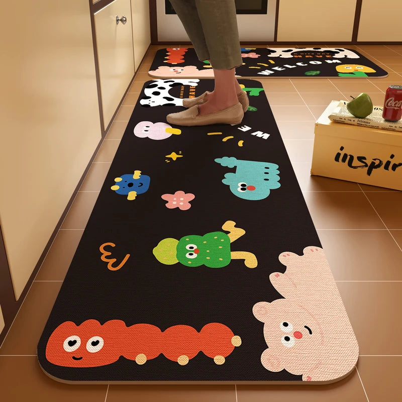 Navak Carpet Exclusive Picks Budding Diatomite Carpet Scandinavian Style Non-Slip Water-Absorbent Mute Kitchen Breakfast Area Home Decoration