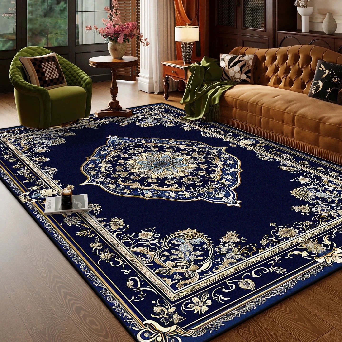 Navak Carpet Persian Style Living Room Carpet Luxury Decoration Sofa Area Fluffy Soft Rugs Home Room Non-slip Washable Mat Floor