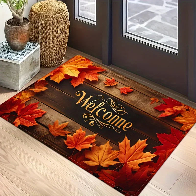 Navak Teppich, Herbst, Thanksgiving, Ahornblätter, Willkommens-Fußmatte, Wohnzimmer, Eingang, rutschfeste Fußmatte, Küche, Flur, Balkon, Teppiche, Heimdekoration