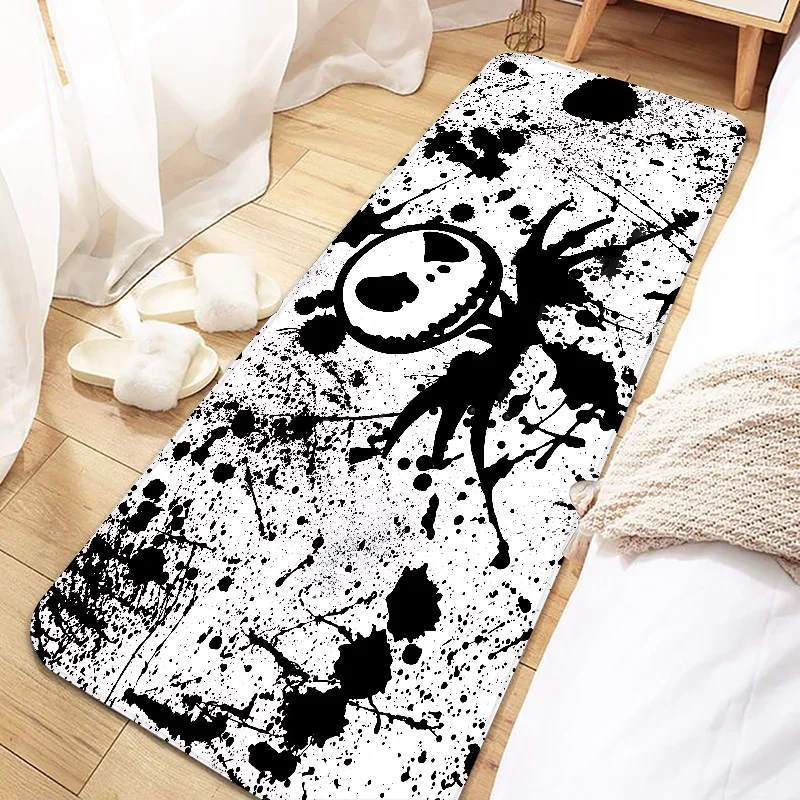 Navak Carpet Jack Skellington Fußmatte für den Eingangsbereich, rutschfeste Fußmatte, waschbar, Küchenteppich, Wohnzimmer, Flur, Badezimmer, Badematten