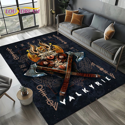 Navak Teppich Odin Viking Symbol Valknut Nordic Valhalla Teppich Teppich für Wohnzimmer Schlafzimmer Home Sofa Dekoration, Bereich Teppich rutschfeste Bodenmatte