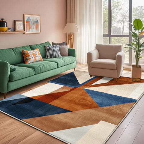 Navak Carpet Modern Geometric Large Rugs for Living Room Decoration Nordic Style Home Carpet Light Luxury Bedroom Rug Non-slip Washable Mat