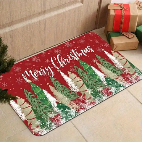 Navak Carpet Exclusive Picks Weihnachtsdeko-Teppich, strapazierfähige und rutschfeste Badezimmer-Fußmatte mit Weihnachtsbaummotiv, Eingangstürmatte, Heimdekoration