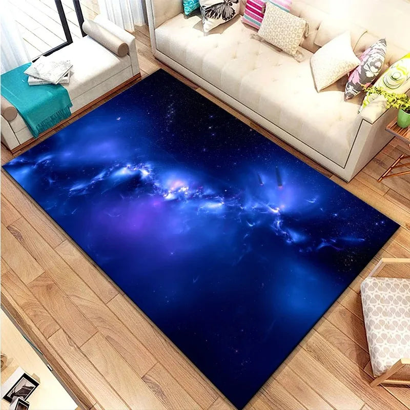 Navak Teppich 3D Galaxy Space Star Teppich Home Schlafzimmer Wohnzimmer Dekorative Bodenmatte Badezimmer Zimmer Rutschfester Teppich Fußmatte