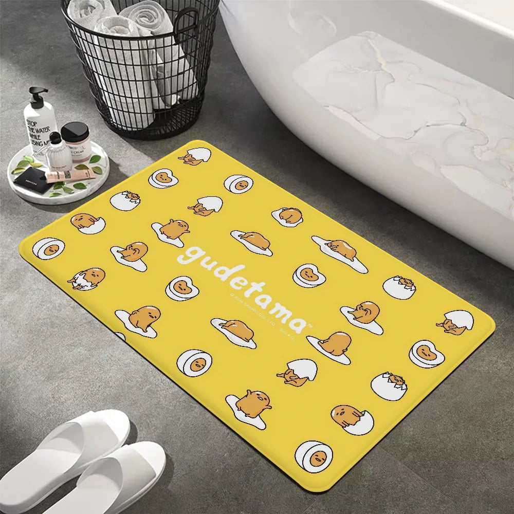 Navak Carpet G-Gudetama L-Lazy Egg Floor Mat INS Style Soft Bedroom Floor House Laundry Room Mat Anti-skid Bedside Area Rugs