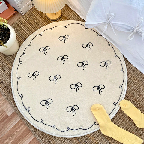 Navak Carpet Exclusive Picks Niedlicher Windteppich, Kinderzimmer, rundes Bodenkissen, Garderobe, Ankleide-Fußkissen, Schlafzimmer, Nachttisch, runder Teppich, Heimdekoration