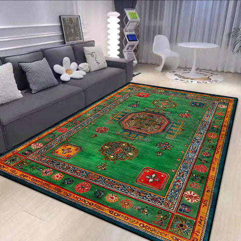 Navak-Teppich im persischen Stil, großer grüner Teppich, Wohnzimmer, rutschfest, leicht zu reinigen, Couchtischmatte, weich, faltbar, Esszimmer-Dekor-Teppich