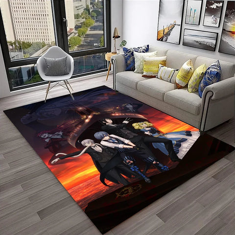 Navak Teppich, 3D-Anime, Black Butler, Cartoon-Teppich für Zuhause, Wohnzimmer, Schlafzimmer, Sofa, Fußmatte, Dekoration, Kinderspielbereich, rutschfeste Bodenmatte