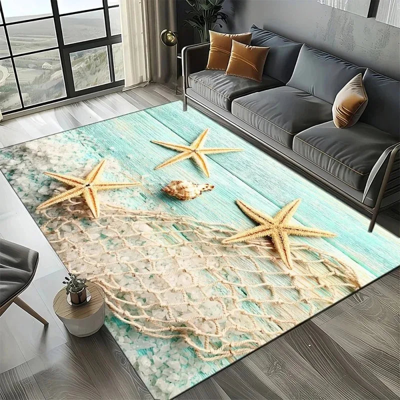Navak Carpet 3D-Strandmuschel-Teppich für Kinderspielbereich und Schlafzimmer, rutschfestes Dekor