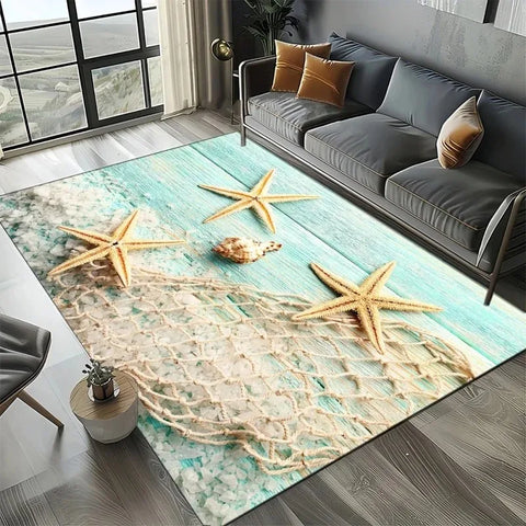 Navak Carpet 3D-Strandmuschel-Teppich für Kinderspielbereich und Schlafzimmer, rutschfestes Dekor