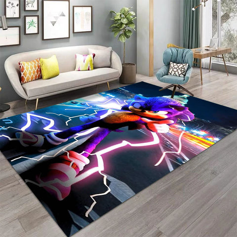 Navak Carpet Daily Picks S-Soni-c Themen-Bodenmatte, weicher Spielteppich für Kinderzimmer, Schlafzimmer, Wohnzimmer, Dekoration, Spielzimmer, Teppich, Nachttisch, Weihnachtsgeschenk