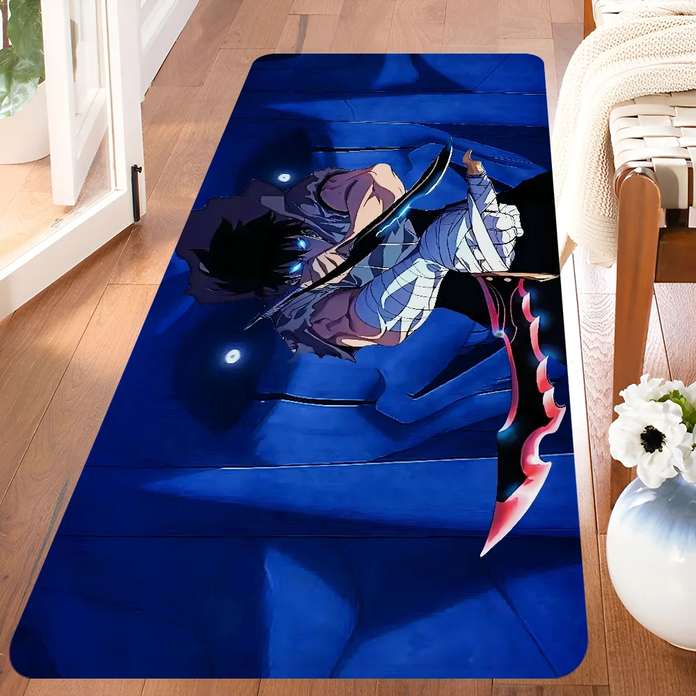 Navak Carpet Anime Solo L-Leveling Gaming-Fußmatte für den Eingangsbereich, waschbar, rutschfest, für Wohnzimmer, Sofa, Stühle, Bereichsmatte, Küche, Willkommens-Fußmatte