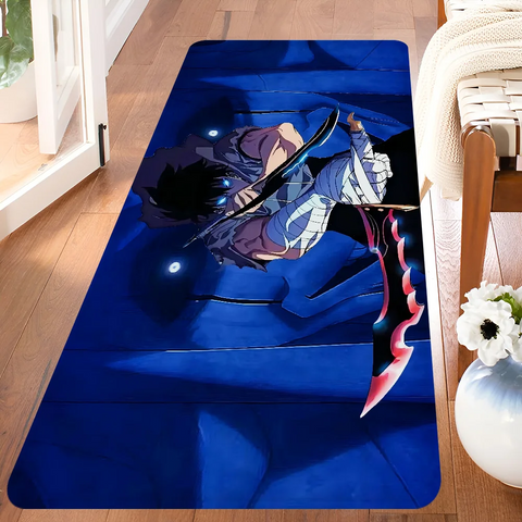 Navak Carpet Anime Solo L-Leveling Gaming-Fußmatte für den Eingangsbereich, waschbar, rutschfest, für Wohnzimmer, Sofa, Stühle, Bereichsmatte, Küche, Willkommens-Fußmatte
