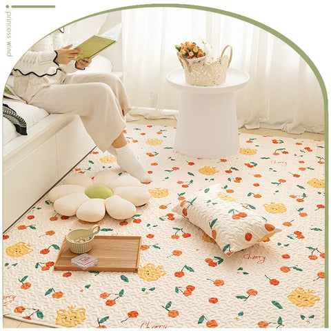 Navak Teppich-Fußmatten Dicke Baumwollkissen Baby-Krabbelteppiche Kinderzimmer Schlafzimmer Nickerchenmatte Kinderspielteppich Wohnzimmer Kindersitzunterlage