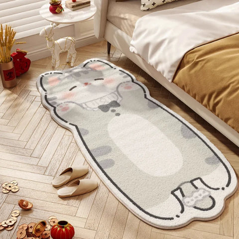 Navak Carpet Exclusive Picks Moderner Teppich aus Kunstkaschmir mit Cartoon-Katze – weicher Kinderteppich für Schlafzimmer, Sofa, Wohnzimmer, Spielzimmer, gemütliche Heimdekoration
