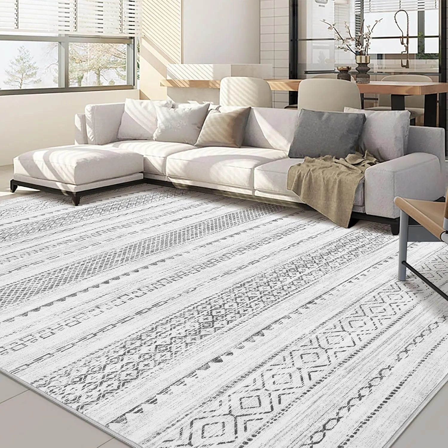 Navak Teppich, Bohemian-Teppich, marokkanischer Bauernhaus-Teppich, neutraler Wind, Anti-Verschmutzung, Innenteppich, Zuhause, Schlafzimmer, Esstisch, Büro, Zimmerdekorationsmatte