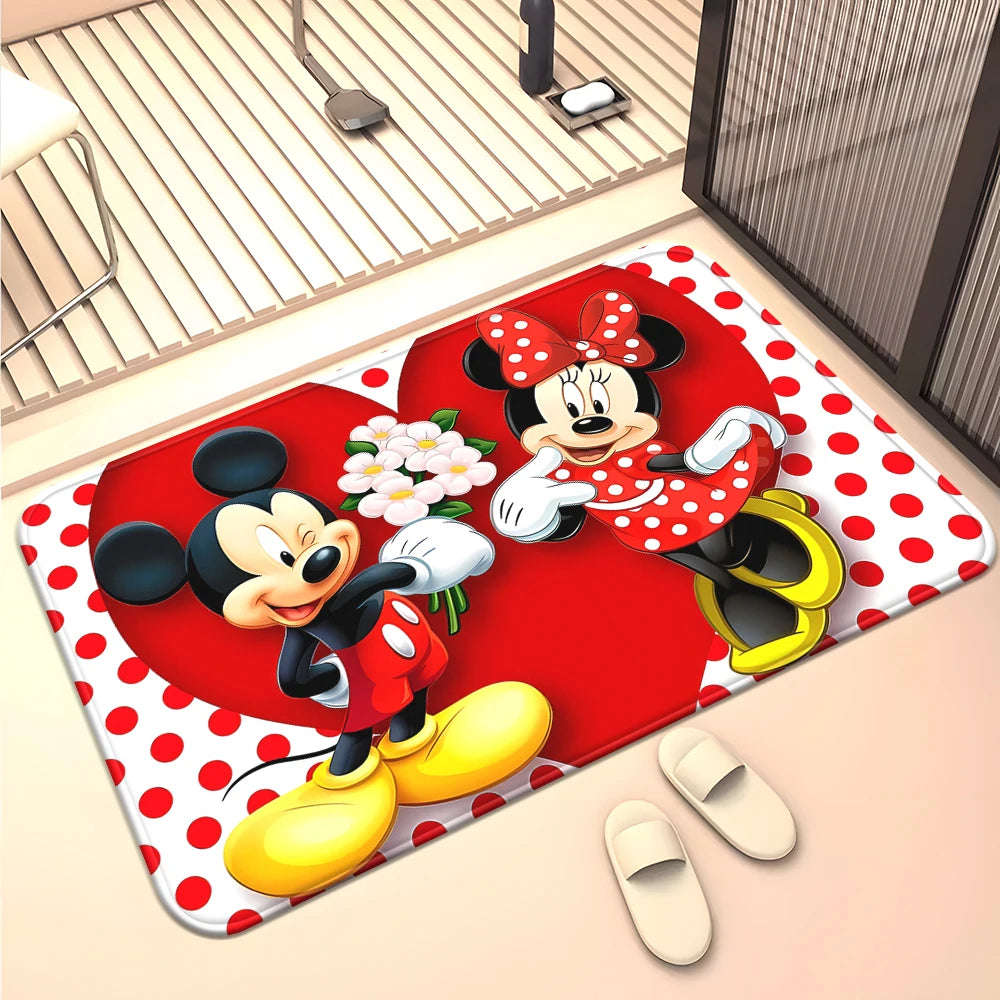 Navak Teppich Mickey und Minnie Maus Kinderzimmer Rot Niedliche Matte Kinderzimmer Teppich Babyzimmer Dekor Geschenk für Kinder Bereich Teppich Kinderzimmer Dekor Teppich