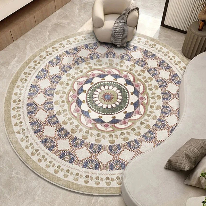 Navak Carpet IKAMA High Sense ethnic bohemian mandala round carpet living room bedroom rocking chair floor Mat Home Decor Large  Area Rug