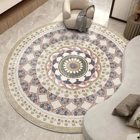 Navak Carpet IKAMA High Sense ethnic bohemian mandala round carpet living room bedroom rocking chair floor Mat Home Decor Large  Area Rug