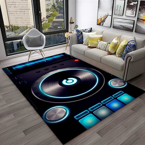 Navak Teppich, 3D-Retro-Vinyl-Schallplatte, Musikkunst, Teppich für Zuhause, Wohnzimmer, Schlafzimmer, Sofa, Fußmatte, Dekoration, Kinderspielbereich, rutschfeste Bodenmatte