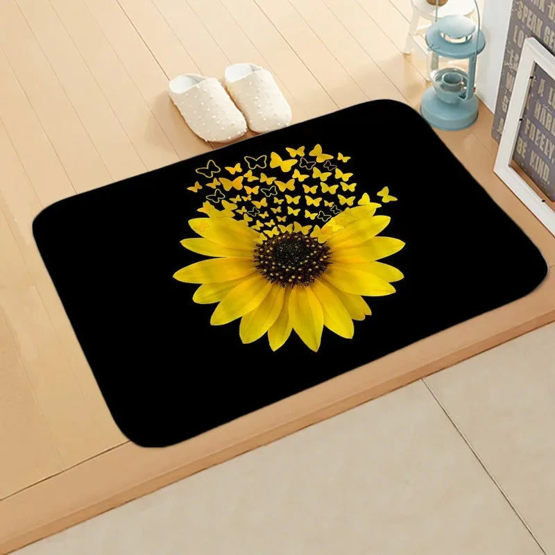 Navak Teppich, Sonnenblumen-Eingangs-Willkommens-Fußmatte, Blumen, Schlafzimmer, Nachttisch-Dekor, Teppich, rutschfest, Badezimmer, Küche, Fußmatten für den Innenbereich