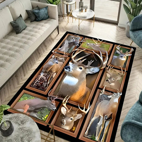 Navak Teppich 15 Größen Flagge Hirsch Muster Teppich Teppich für Wohnzimmer Badezimmer Matte Kreative Fußmatte Teppich für Schlafzimmer Wohnkultur Alfombras Cool