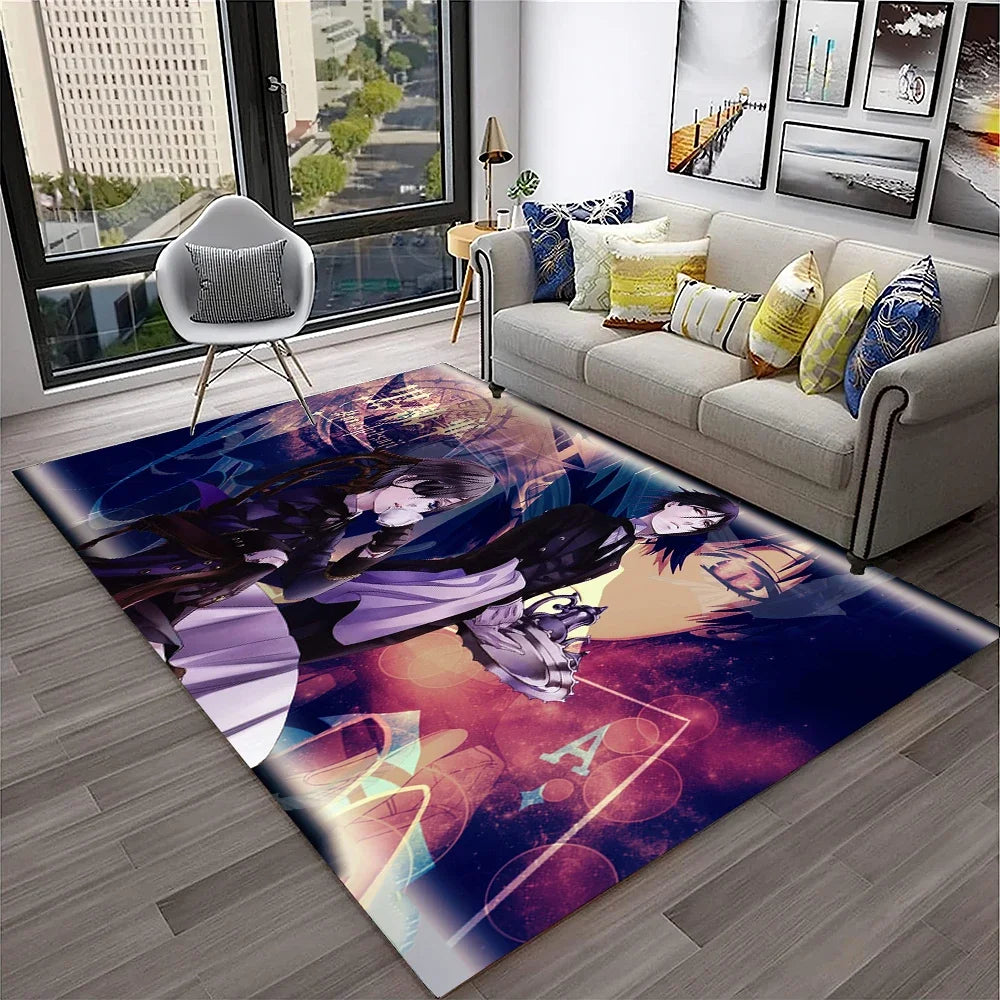 Navak Teppich, 3D-Anime, Black Butler, Cartoon-Teppich für Zuhause, Wohnzimmer, Schlafzimmer, Sofa, Fußmatte, Dekoration, Kinderspielbereich, rutschfeste Bodenmatte