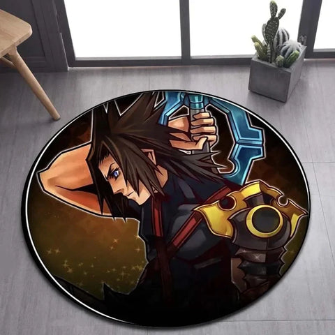 Navak Carpet Daily Picks DISNEY Kingdom Hearts Cartoon-Muster Bereich Teppich Runde Bodenmatte Kind Wohnzimmer Teppich Badezimmer Küche Fußmatte Dekorieren