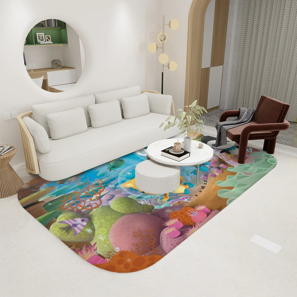 Navak Carpet The Octonauts Cartoon-Fußmatte, waschbar, rutschfest, für Wohnzimmer, Sofa, Stühle, Bereichsmatte, Küche, WC-Teppich