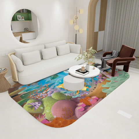 Navak Carpet The Octonauts Cartoon-Fußmatte, waschbar, rutschfest, für Wohnzimmer, Sofa, Stühle, Bereichsmatte, Küche, WC-Teppich