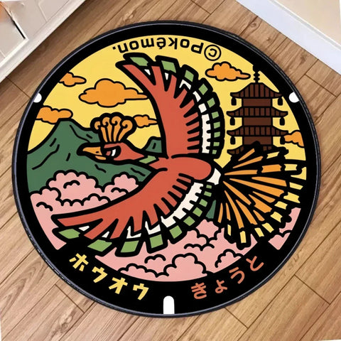 Navak Carpet Daily Picks Cute Pokemon Wartortle Round Rug for Living Room Decor Bedroom Rug Lounge Balcony Sofa Mat Swivel Chair Mat Kids Gift